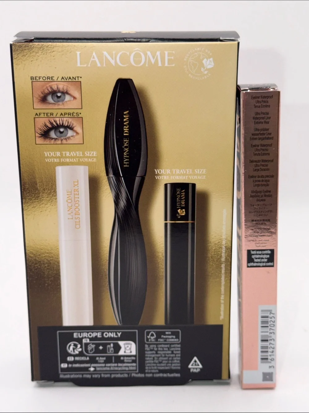 Lancôme Hypnôse Drama Mascara Set+Idôle Liner Bundle 4 Items Total $65 Value NIB
